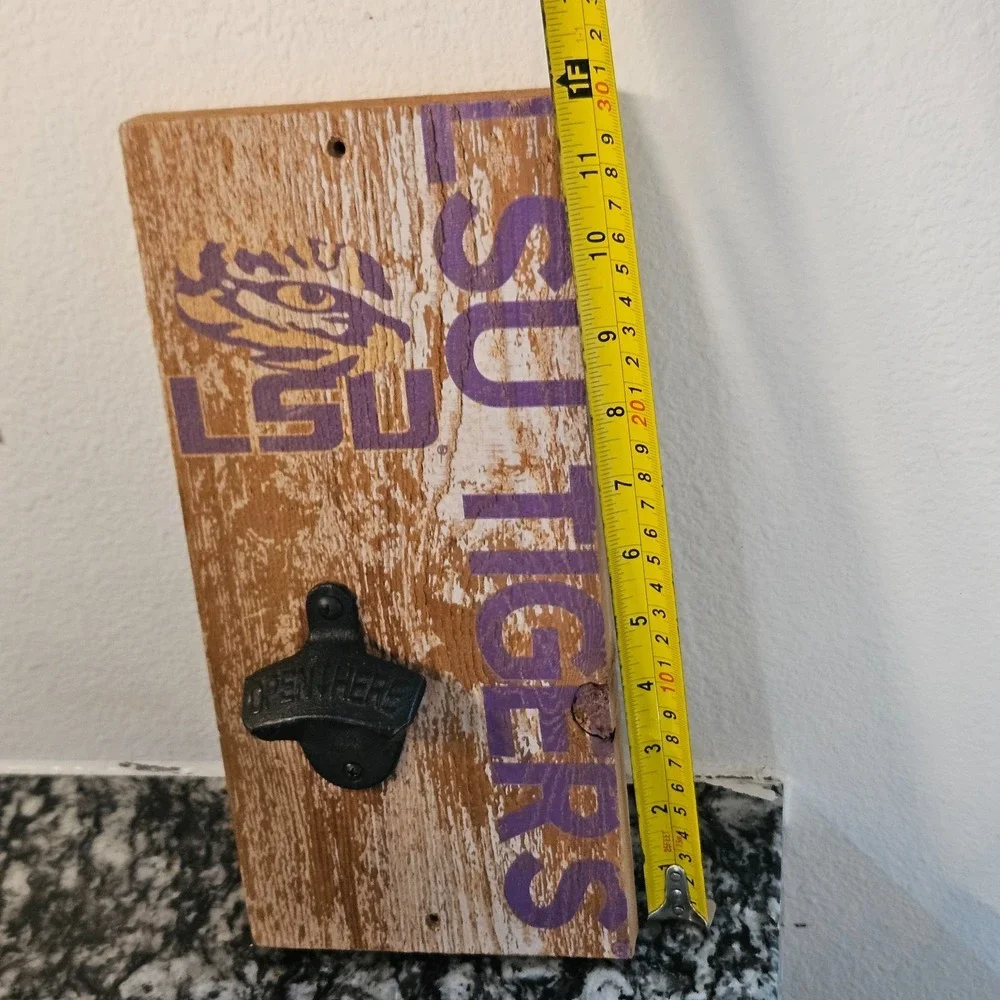 LSU Wooden Bottle Opener Wall Mounted Gifts for Men Beer Lovers‎ NFL